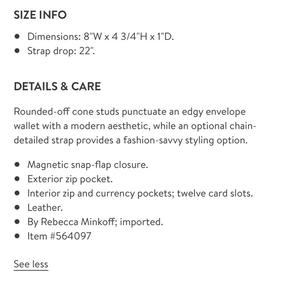 🎒 NWT Sea Green Studded Wallet on a Chain Rebecca Minkoff - Picture 13 of 16